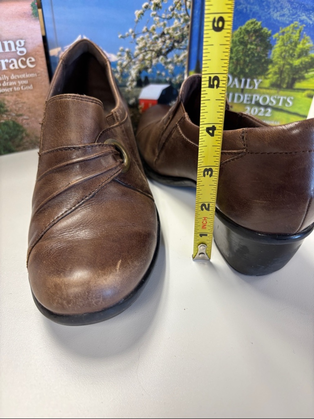 Clarks Brown Leather Slip-On Loafers